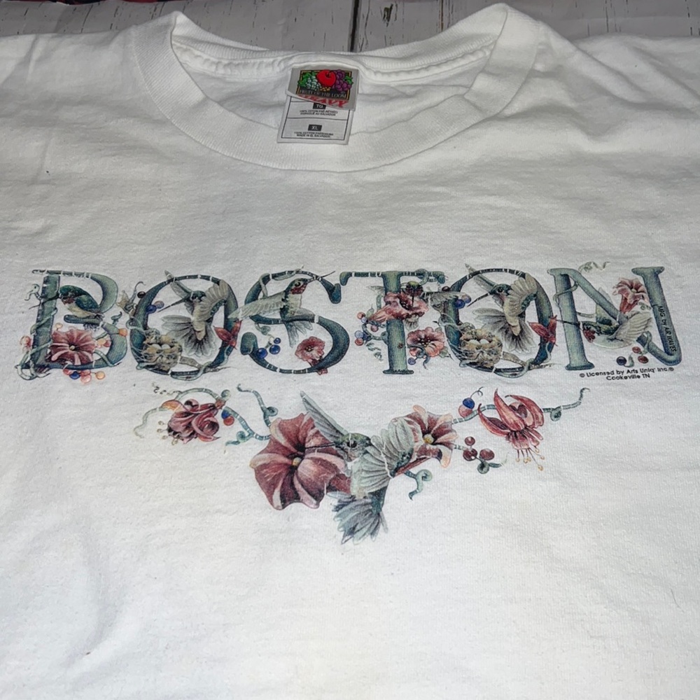 Vintage Floral Boston T-shirt - Picture 2 of 4